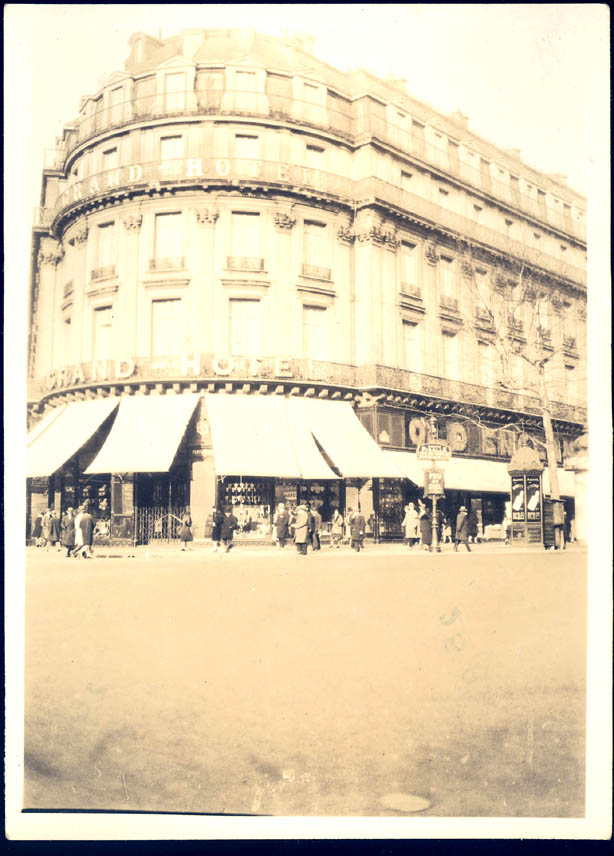 1930 Paris France Grand Hotel Black & White Photograph
