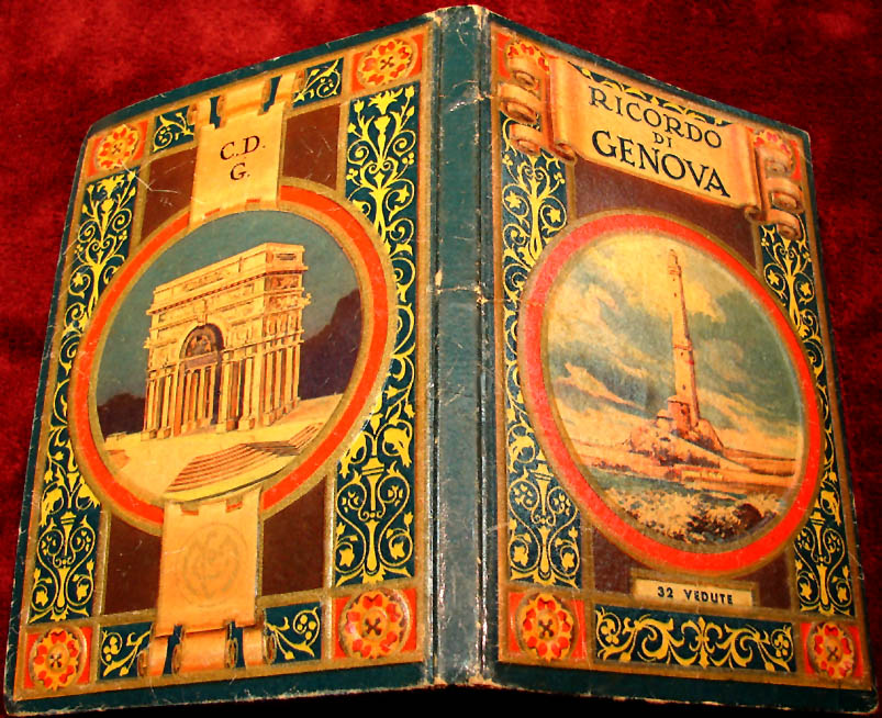 Old Ricordo Di Genova Italy Advertising Souvenir Historical Picture and Information Book