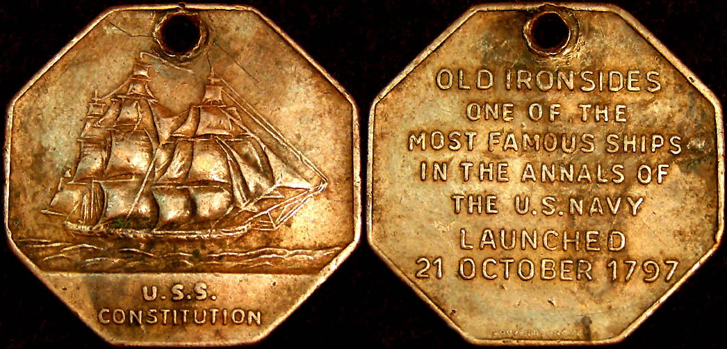 Old United States Navy U.S.S. Constitution Old Ironsides Commemorative Medal Token Coin