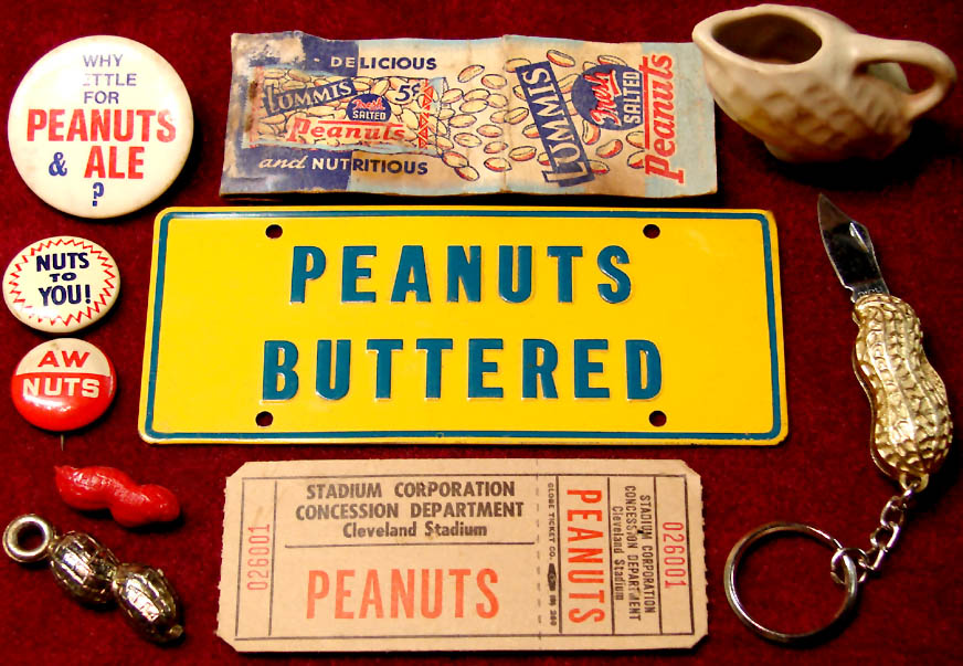 (10) Different Small Old Nut or Peanut Related Advertising or Souvenir Items