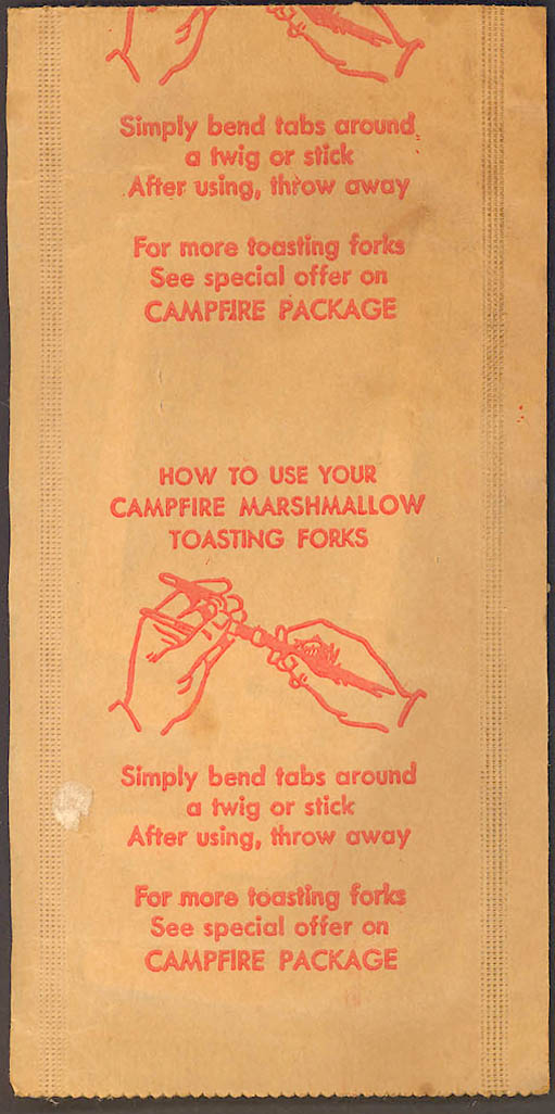 (2) Old Unopened Campfire Marshmallows Advertising Premium Toasting Forks with Envelope
