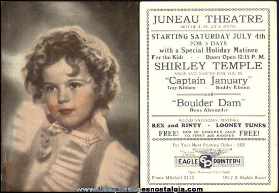 1936 Shirley Temple Movie Premium Picture With Cracker Jack Advertising