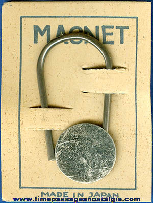 1940’s Cracker Jack Prize / Premium Carded Magnet & Disk