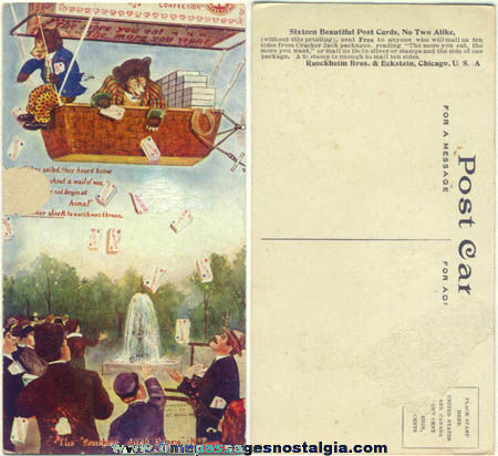 1907 Cracker Jack Bears Advertising Premium / Prize Post Card #2