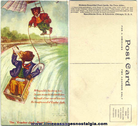 1907 Cracker Jack Bears Advertising Premium / Prize Post Card #3