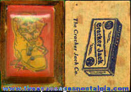 1920s Cracker Jack Pop Corn Confection Advertising Celluloid & Paper Prize Dexterity Puzzle