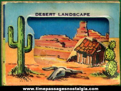 1960s Cracker Jack 3-D Desert Landscape Picture Premium / Prize