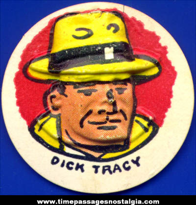 Colorful Old Cracker Jack Pop Corn Confection Dick Tracy Comic Character Vacuform Toy Charm Prize