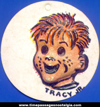 Colorful Old Cracker Jack Pop Corn Confection Dick Tracy Jr Comic Character Vacuform Toy Charm Prize