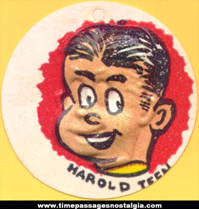 Colorful Old Cracker Jack Pop Corn Confection Harold Teen Comic Character Vacuform Toy Charm Prize