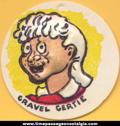 Colorful Old Cracker Jack Pop Corn Confection Gravel Gertie Comic Character Vacuform Toy Charm Prize