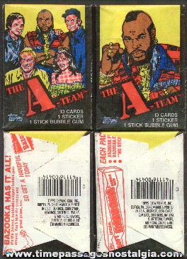 (4) 1983 Unopened A Team Bubble Gum Card Packs