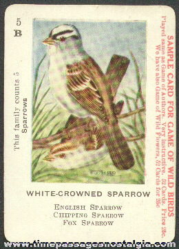 1914 Game Of Wild Birds Advertising Sample Playing Card