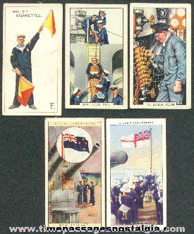 (5) Old NAVY Related Tobacco / Cigarette Premium Trading Cards