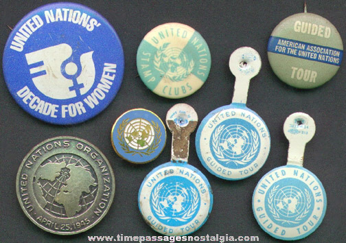 (8) Small Old United Nations Advertising & Souvenir Items