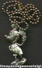 Old Metal Mickey Mouse Figure Necklace