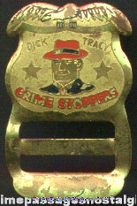 1950s Metal Dick Tracy Crime Stoppers Suspenders Badge Buckle