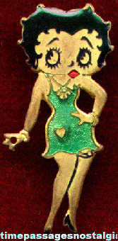 Early & Rare Enameled Betty Boop Pin