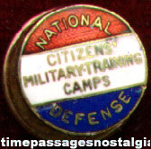 WWII National Defense Citizens’ Military Training Camp Screw Back Button