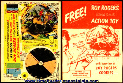 Rare Unused ROY ROGERS Cookies Advertising Premium Wild West Action Mechanical Toy