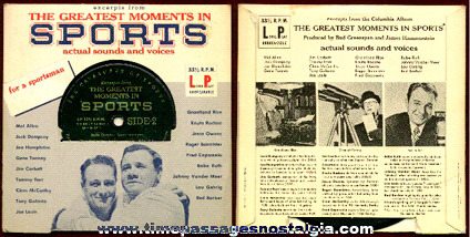 Old Gillette Razor Advertising Premium Cavalcade of Sports Record