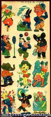 1930s Sheet of Cartoon Character Tattoos