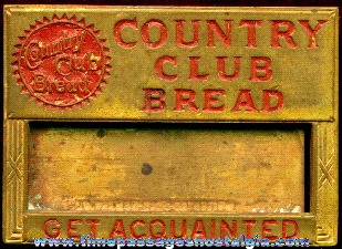 Old Brass Country Club Bread Employee Name Badge