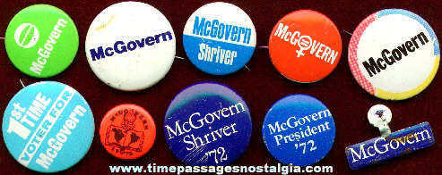 (10) Different McGovern Political Buttons