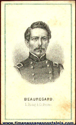 Early Engraved Image Card Of Beauregard