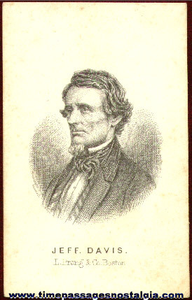 Early Engraved Image Card Of Jeffrerson Davis