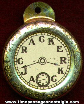 Nice Old Tin Cracker Jack Advertising Pocket Watch Prize