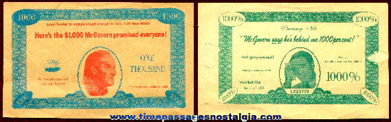 1972 Anti George McGovern $1000 Dollar Bill
