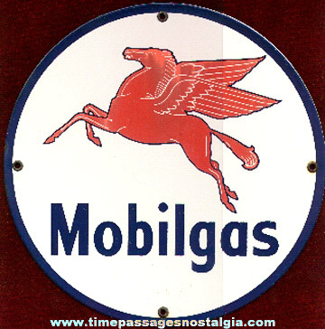 Mobilgas Enameled Sign