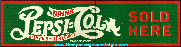 Embossed Tin Pepsi Cola Sign