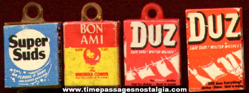 (4) Advertising Soap Box Charms & Miniature