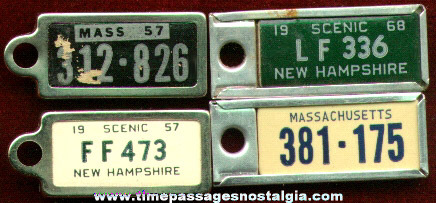 (4) Old Key Chain License Plate Charms