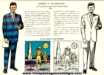 Old Unused President John F. Kennedy Coloring Sheet