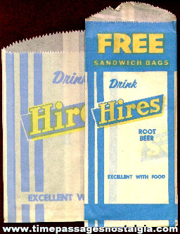 (7) Old Hires Root Beer Advertising Premium Sandwich Bags