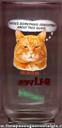 9-Lives Cat Food Advertising Drinking Glass With Morris The Cat