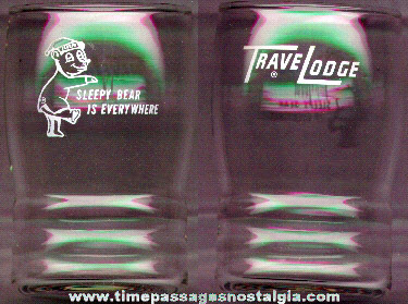 Old Trave Lodge Advertising Drinking Glass