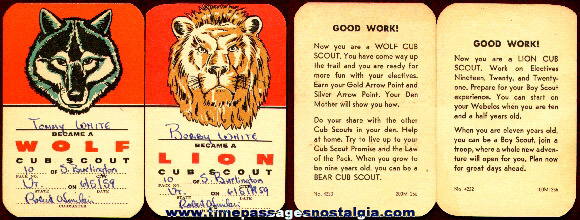 Old Lion And A Wolf Cub Scout Cards