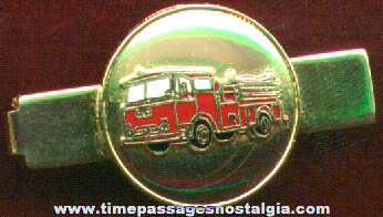 Enameled Fire Truck Engine Neck Tie Bar