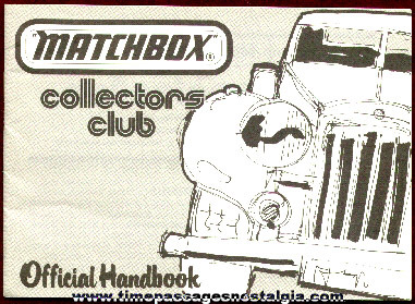 1980 Matchbox Collectors Club "Official Handbook"