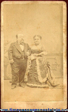 Early General Tom Thumb & Wife Midget Photograph Card