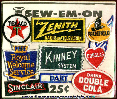 Early 1970’s Gum Ball Machine Header Card With Company Advertising Patches