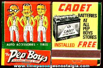 (2) Old Unused PEP BOYS Advertising Match Packs