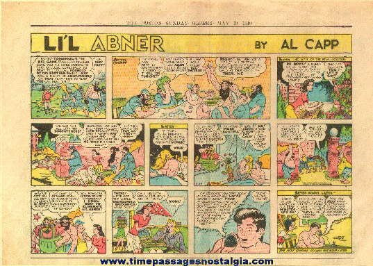 1940 Li’l Abner 1/2 Page Color Newspaper Comic Strip