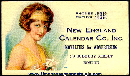 Colorful Old New England Calendar Company Business Card