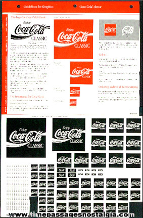 Graphic Advertising Art Design Sheet For Coca - Cola Classic