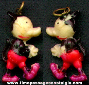 Early Painted Celluloid Mickey Mouse Figure Charm